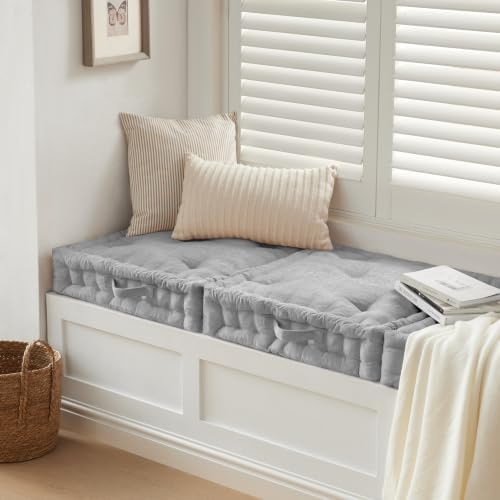 Intelligent Design Floor Pillow, Large Cushion for Meditation, 24x24 Grey