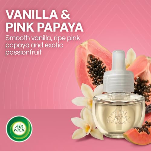 Air Wick Plug In Refills Vanilla & Pink Papaya, Essential Oils,10 Count
