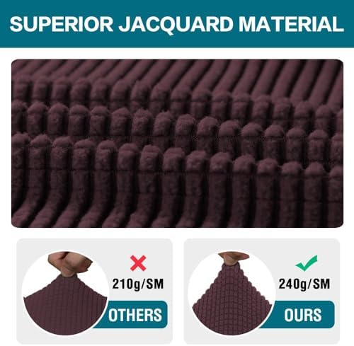 Turquoize Stretch Armrest Covers for Chairs and Sofas Couch Arm Covers for Sofa Spandex Jacquard Armrest Cover Anti-Slip Furniture Protector Washable Armchair Slipcovers for Recliner Set of 2, Brown