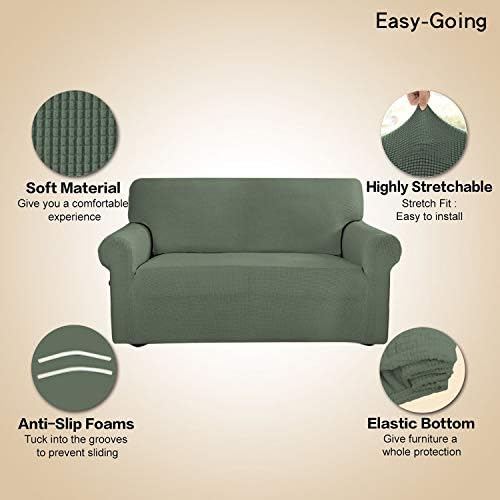 Easy-Going Stretch Couch Covers for Sofa Washable Large Greyish Green