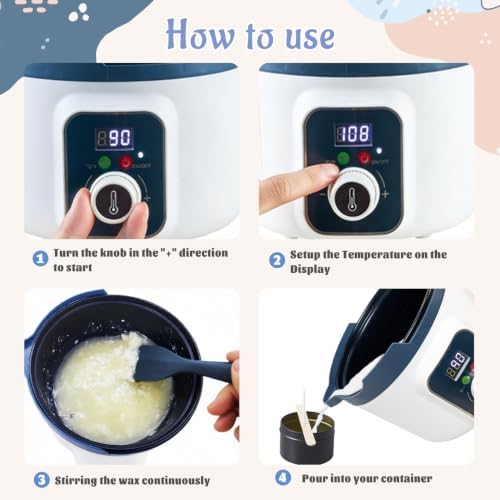 KQU Digital Wax Melting Pot with Temperature Control for Candle Making