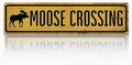 Rustic Farmhouse Metal Tin Sign, Moose Crossing Sign, Vintage Animal Road Signs for Porch, Yard, and Farmhouse, Animal Crossing Warning Signs, Perfect for Garden and Road, 15.7 x 3.9 inches