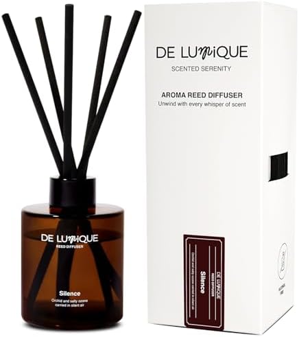Silence Scent Reed Diffuser for Bathroom – Aroma Bathroom Diffuser with Sticks – Long Lasting Salty Ozonic & Orchid Scent – Home Fragrance for Entryway, Office, or Guest Bath – 150ml