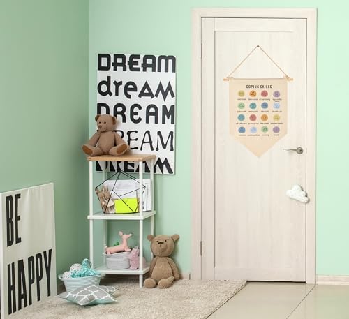 Classroom Wall Banner Decor-Teacher Supplies Gift-Inspirational Back to School Flag-Motivational Quote-Hanging Canvas Pennant Sign for Classroom Office-Coping Skills Educational