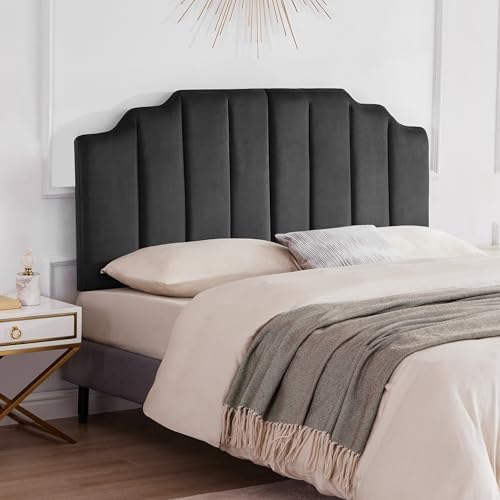 King Upholstered Headboard, Velvet Head Board, Tufted King Headboard Only