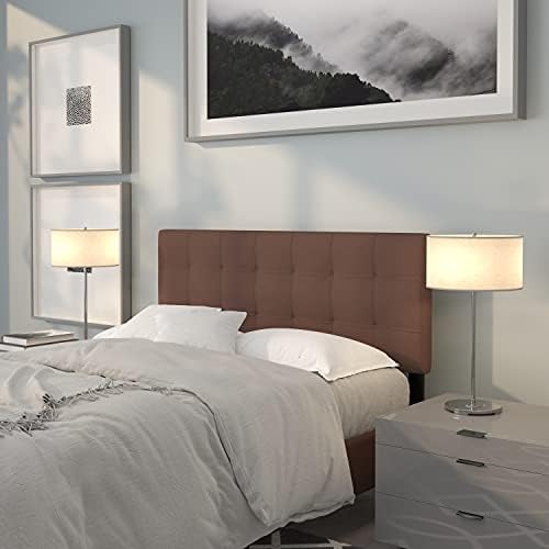 EMMA + OLIVER Dark Brown Full Quilted Tufted Headboard