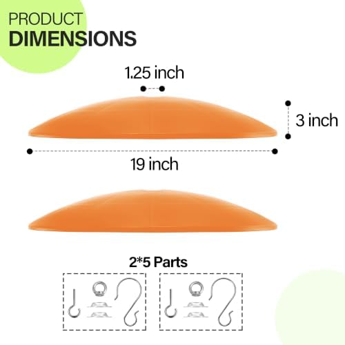 19.25-Inch Extra Large Squirrel Baffle,Hummingbird Feeder Shade Dome Cover, Bird Feeder Rain Guard, Hanging Squirrel Proof for Shepherd's Hook Outdoors (Terracotta) 2 Pack