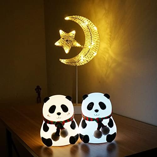 LED Kids Night Light Cute 7 Colors Panda Nursing Night Light Non-flickering Eye-caring Lamp-USB Rechargeable, Touch Control, Multi-color and Warm White Can be Switched, Ideal Gift
