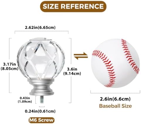 KAMANINA Silver Finials for 1 or 7/8 in Curtain Rod, Crystal Netted Texture