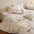 Shabby Chic Cotton Linen Duvet Cover Set 3 Pcs,68"×86" Twin Bedding