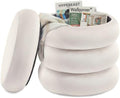 SONGMICS Round Ottoman with Storage, Vanity Stool, Velvet