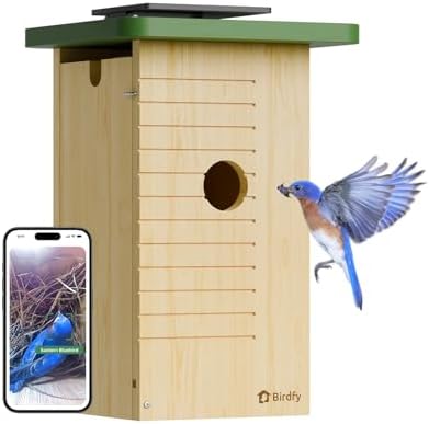 Birdfy Smart Bird House with Camera Solar Powered, 1080HD Live Video & Night Vision for 24/7 Nesting Recording, Auto Detect & Notify, Ideal Nature Gift for Bird Lovers, AI Identify Lifetime Free