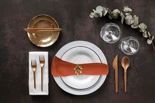 Accent Home 100% Cotton Napkins, Delicate Cloth Napkins for Dinners - Rust