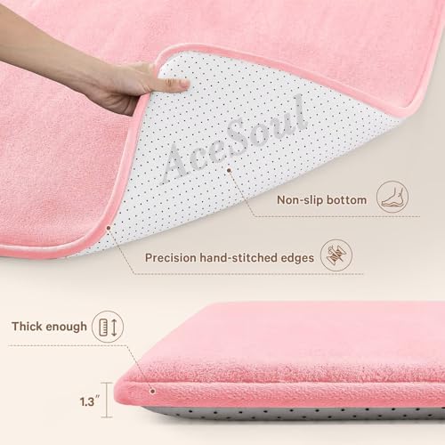 Baby Play Mat for Floor,Tummy Time Area Rug 79x158 Playpen Muscle Mat Pink