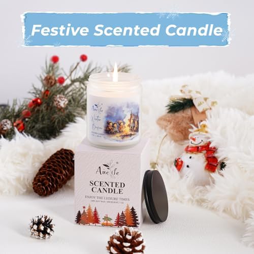 Winter Forest Candle | Pine & Cedarwood Scented Soy Candles - Aromatherapy Candles for Home, Holiday Candle Gift for Women & Men, Winter Christmas Home Décor