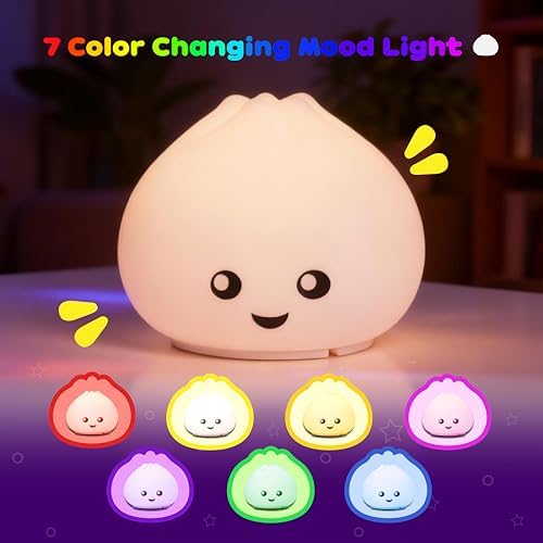 Squishy Dumpling Night Light, Soft Touch Lamp