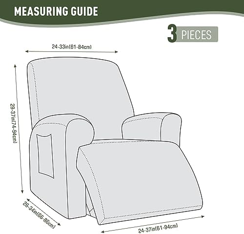 KinCam Recliner Chair Covers, Stretch Reclining Cover, Light Green