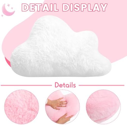 Novabright 4 Pcs Moon Star Cloud Heart Plush Pillow, Colorful 15.7 Inch