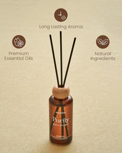M&SENSE Reed Diffuser, Jasmine Sandalwood, 6.3 oz Natural Essential Oil