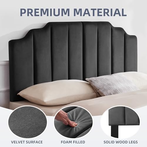 Headboard Queen Elegantly Curved Soft Padded Queen Headboard Only
