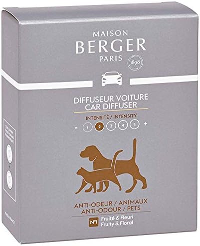 MAISON BERGER Car Diffuser Refill Set, Anti Pet Odor