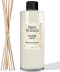 Urban Naturals Reed Diffuser Oil Refill Flower Shop with Violets, Daisies, Green Stems, Hyacinth, Rose 8 oz + Free Reed Sticks, Made in the USA
