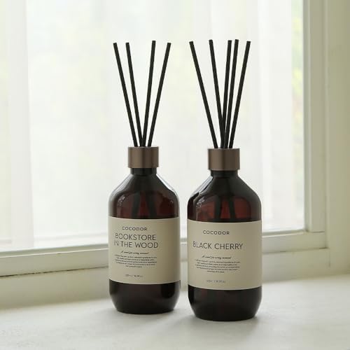 COCODOR Premium Reed Diffuser/Cypress /16.9oz /2 Pack/Large Capacity Fragrance Scent Oil Stick Diffuser Set for Bedroom Bathroom Home Décor