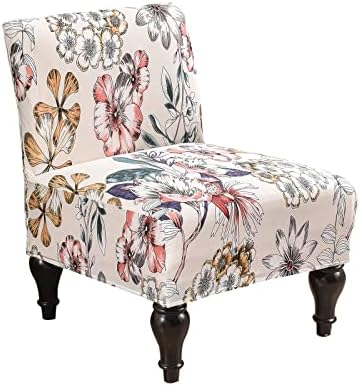 Eco-Ancheng Armless Chair Slipcover Removable Armless Accent Chairs Covers Washable Armless Slipper Chair Slipcover Printed Armless Chair Furniture Protector Covers for Living Dining Room Hotel