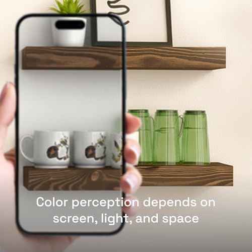 Solid Wood Floating Shelves for Wall 30 Inches Long, Walnut Wooden Shelf