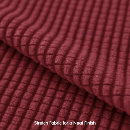 SUBRTEX 5 Pieces Stretch Sofa Slipcover Sets Couch Cover Sets Backrest Cushion Covers Furniture Protector Collection Set for Oversize Sofa Loveseat Chair Slip Covers(Medium, Wine)