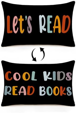 Rusenbao Kids Classroom Reading Corner Decor Throw Pillow Covers 20 x 12