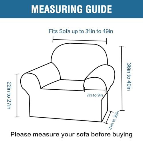H.VERSAILTEX Stretch Velvet Armchair Cover Couch Covers 1 Cushion Chair Slipcover for Living Room Furniture Cover Crafted from Thick Comfy Rich Velour (Chair 31"-49", Coco Mocha)