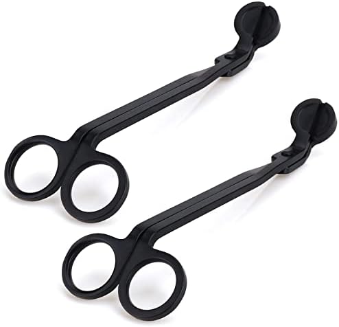 2pcs Candle Wick Trimmer, Polished Wicker Scissors, go deep into The Candle to Cut Spent Chips, Allow The Cleaner to Burn and Prevent Smoke buildup (Black)