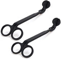2pcs Candle Wick Trimmer, Polished Wicker Scissors, go deep into The Candle to Cut Spent Chips, Allow The Cleaner to Burn and Prevent Smoke buildup (Black)