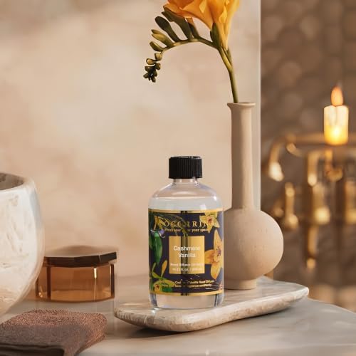 Cocorrína Reed Diffuser Refill Cashmere Vanilla 10.15oz (300ml) with 8 Sticks - Premium Long-Lasting Scented Oil Home Fragrance for Bedroom, Bathroom Home Decor