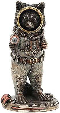 Veronese Design 5 1/4" Raccoon Frogman Cadet Steampunk Resin Sculpture Handpainted Animal Collectible Figurines Military Gift