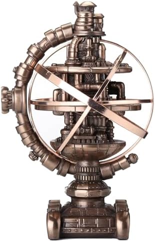Veronese Design 7 1/8 Inch Tall Steampunk Mechanicus Gyroscope Resin Sculpture Bronze Finish