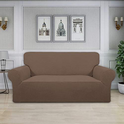 Easy-Going Stretch Oversized Loveseat Couch Covers Washable Brown
