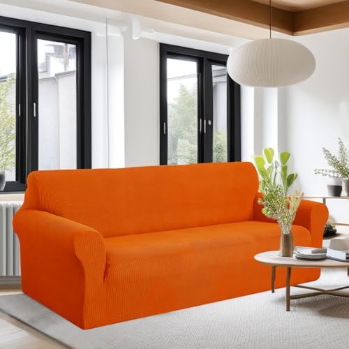 U-NICE HOME Oversized Stretch Couch Cover Slipcover, Orange