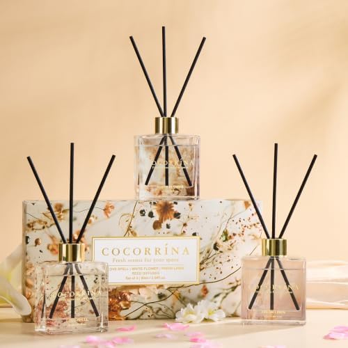 COCORRÍNA Reed Diffuser Set of 3 - Love Spell/White Flower/Fresh Linen