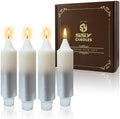 NJAO HOO Silver Christmas Candles 5 Inch Short Taper Candle Metallic Candlesticks Unscented Candle Set for Home Decor Christmas Party Dinner Candles, 4 Pack