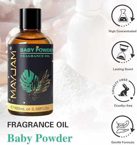 MAYJAM Baby Powder Fragrance Oil Essential Oils for Diffusers, 3.38FL.OZ