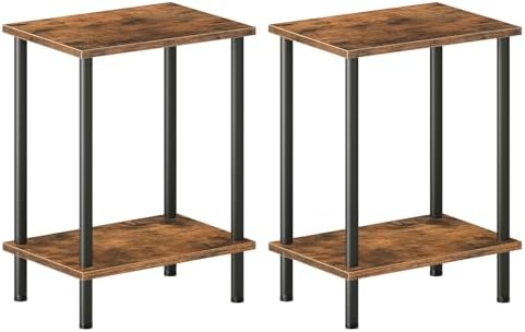 HOOBRO End Tables Set of 2, Small Side Tables, Nightstands for Small Spaces
