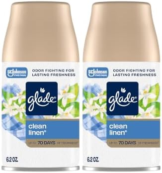 Glade Automatic Spray Refill, Air Freshener for Home and Bathroom, Clean Linen, 6.2 Oz, 2 Count