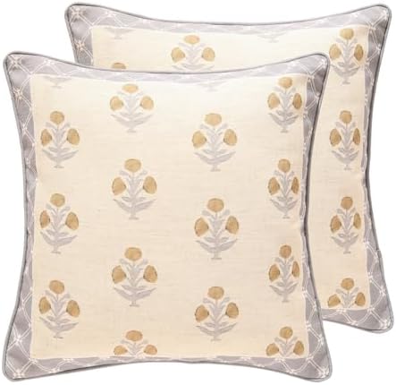 patdrea Designer French Vintage Throw Pillow Cover,18"x18",Set of 2