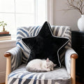 Star Pillow - 22" Large Star Shaped Throw Pillow, Decorative Floor Cushion, Accent Pillow for Sofa, Couch & Bedroom, Black