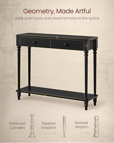 VASAGLE 39.3"Console Table, Narrow Entryway Sofa Table with Solid Wood Legs