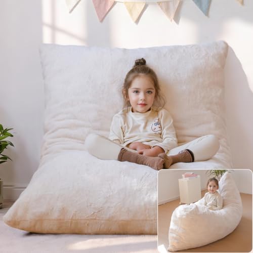 MAXYOYO 3 in 1 Kids Bean Bag Chair, Comfy Floor Sofa with Removed Cover