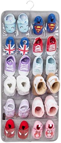 PACMAXI Over The Door Shoes Organizer for 12 Pairs of Baby Shoes Boys Girl