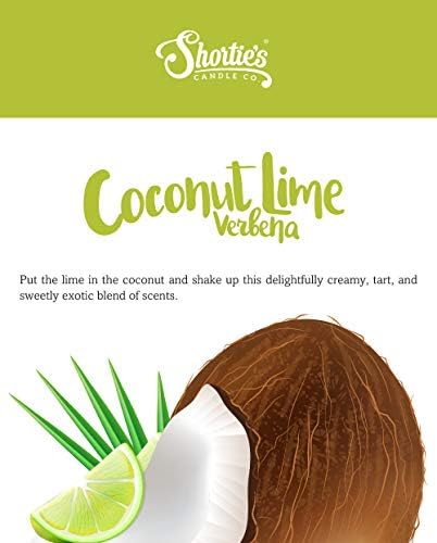 Shortie's Candle Company Coconut Lime Verbena Premium Wax Melts - 3 Oz., Strong & Long Lasting, Non-Toxic - Made with Essential & Natural Oils - Formula 117